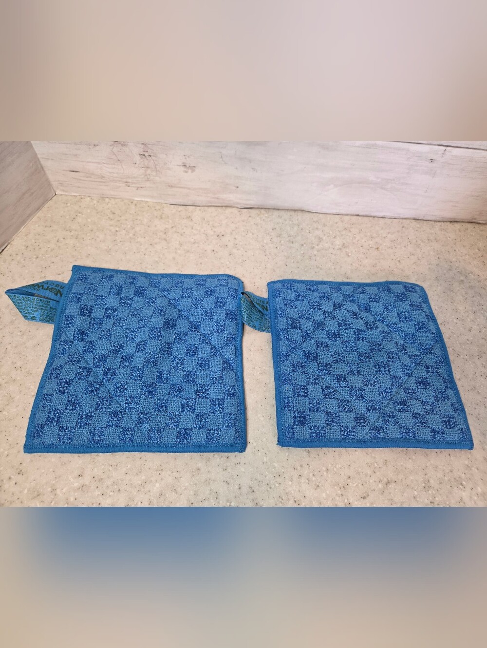Norwex EnviroScrub Cloths Set of 2 Blue Microfiber Scrubber Cleaning Pads 6"
